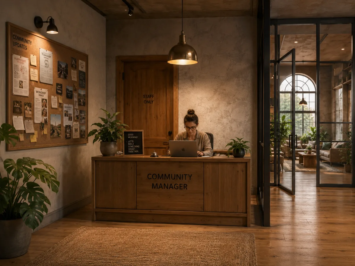 Hub interior — Care Manager reception desk